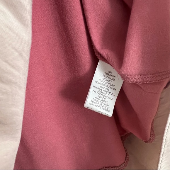 Logo By Lori Goldstein Pink Loose Fit Lace Ruffle Hem Top - Picture 5 of 7